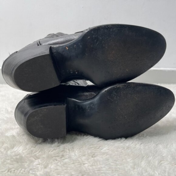 Black Jack Women's Brown Red Cowboy Leather Boots Size 7 - Picture 13 of 14